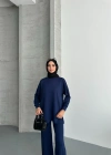 Lacivert Çımalı Modal Tesettür Alt Üst Takım