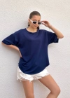 Lacivert Oys Modal Kumaş Tişört