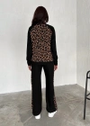 Leopar Desenli Fermuarlı Bayan Takım
