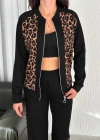 Leopar Desenli Fermuarlı Bayan Takım