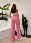 Pembe Oys Model Çımalı Pantolon