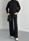 Siyah Çımalı Modal Tesettür Alt Üst Takım