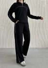 Siyah Modal Ara Biyeli Yarım Fermuarlı Takım