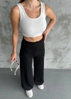 Siyah Oys Model Çımalı Pantolon