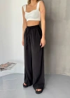 Siyah Tensel Kumaş Palazzo Kadın Pantolon