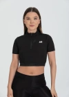 Yarım Fermuarlı Kısa Kollu Crop
