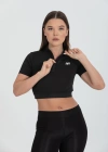 Yarım Fermuarlı Kısa Kollu Crop