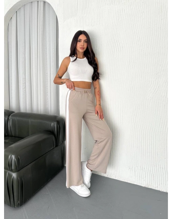 Bej Garni Detaylı Bayan Eşofman Altı