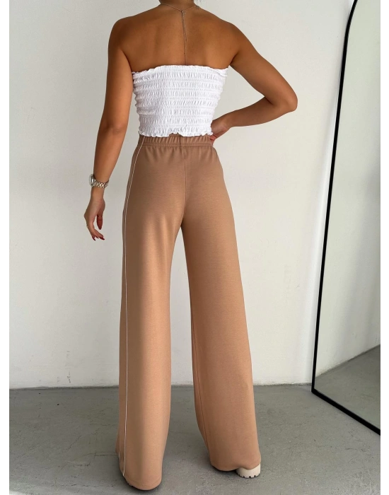 Bej Modal Ara Biyeli Eşofman Altı