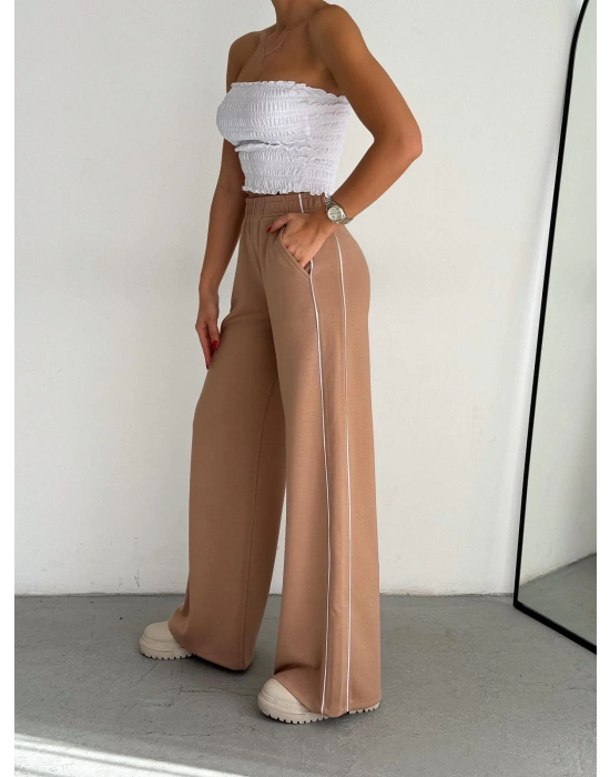 Bej Modal Ara Biyeli Eşofman Altı