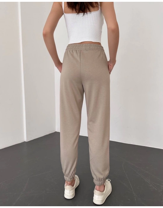 Bej Oys Model Lastikli Modal Kumaş Eşofman