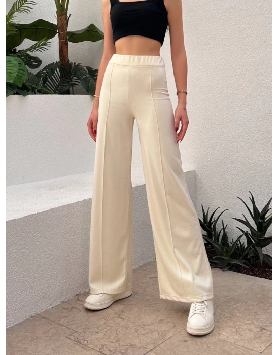 Beyaz Oys Model Çımalı Pantolon