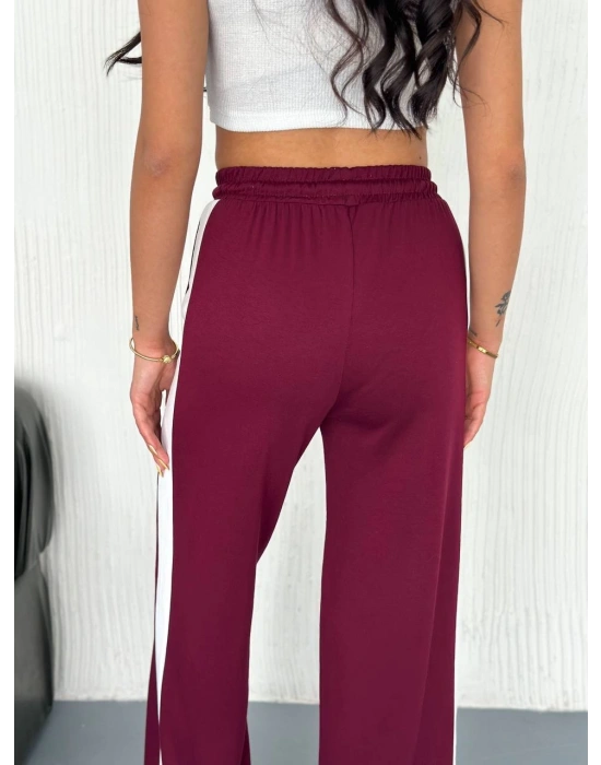 Bordo Garni Detaylı Bayan Eşofman Altı