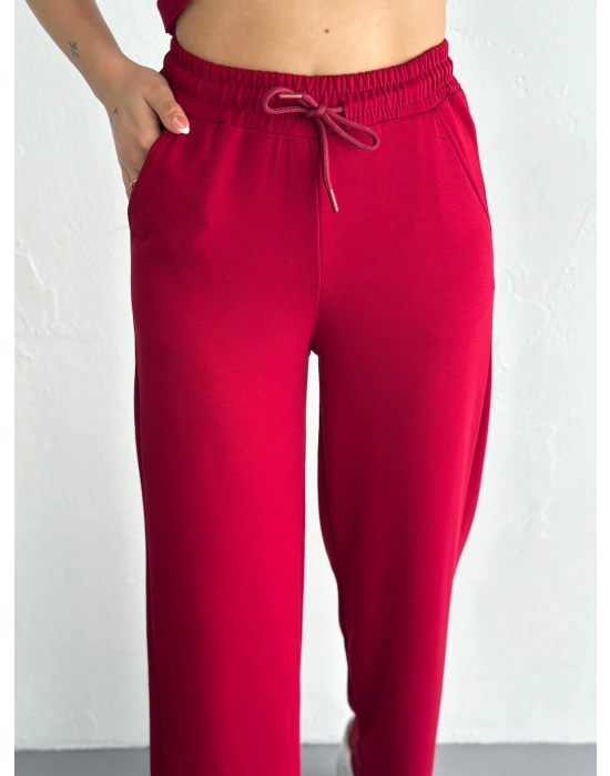 Bordo Polo Yaka Modal Takım