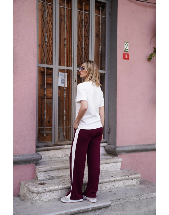 Çiçek Nakışlı İkili Takım – Bordo