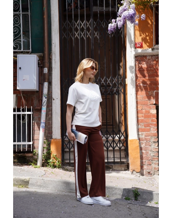 Çiçek Nakışlı İkili Takım – Siyah