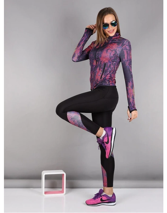 Çizgili Desen Dijital Baskılı Sporcu Takım