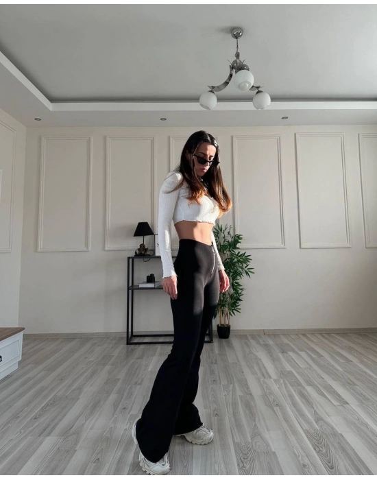 Fermuarlı Çelik İspanyol Paça Pantolon