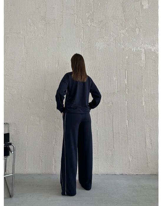 Füme Modal Ara Biyeli Yarım Fermuarlı Takım