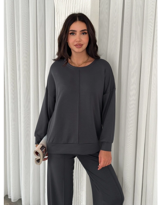 Füme Modal Çıma Detaylı Alt Üst Bayan Takım