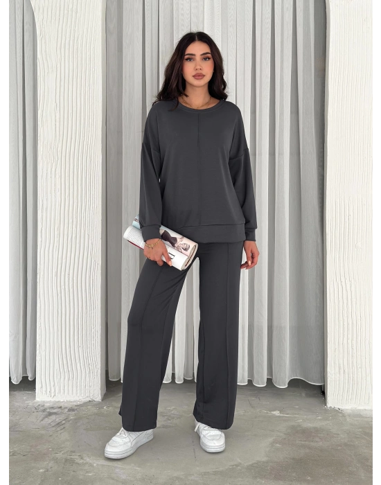 Füme Modal Çıma Detaylı Alt Üst Bayan Takım