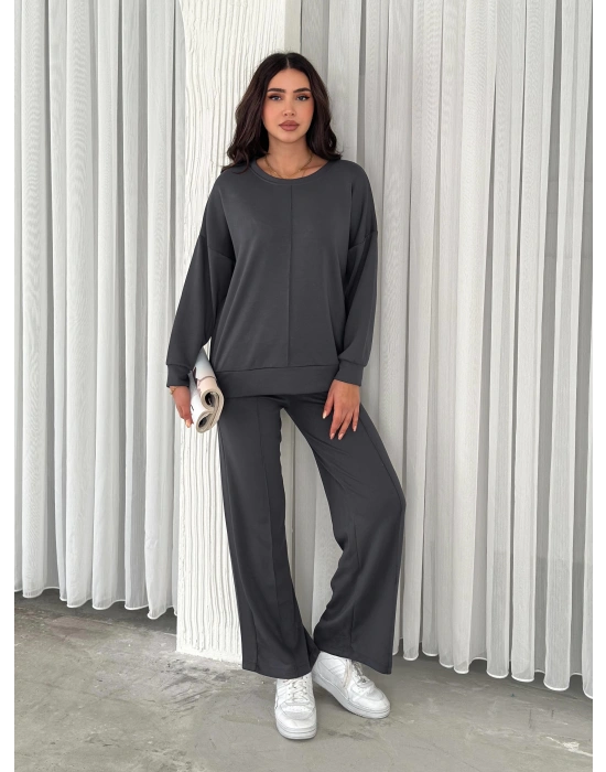 Füme Modal Çıma Detaylı Alt Üst Bayan Takım