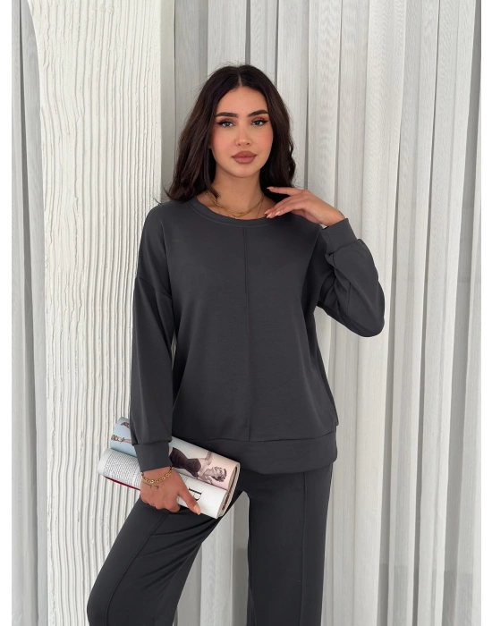 Füme Modal Çıma Detaylı Alt Üst Bayan Takım