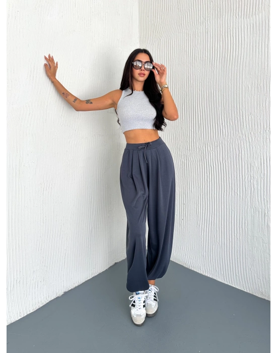 Füme Modal Pileli Şalvar