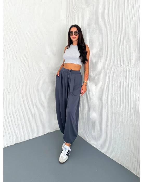 Füme Modal Pileli Şalvar