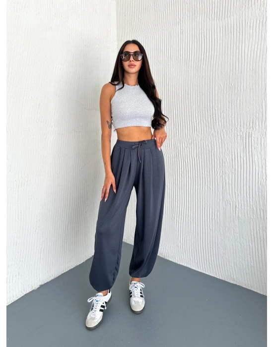 Füme Modal Pileli Şalvar