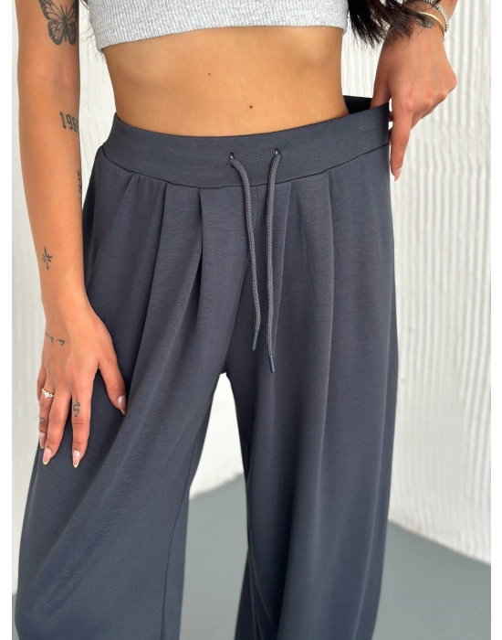 Füme Modal Pileli Şalvar