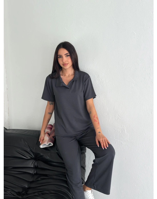 Füme Polo Yaka Modal Takım