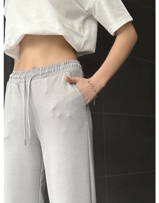 Gri Oys Modal Bol Paça Eşofman