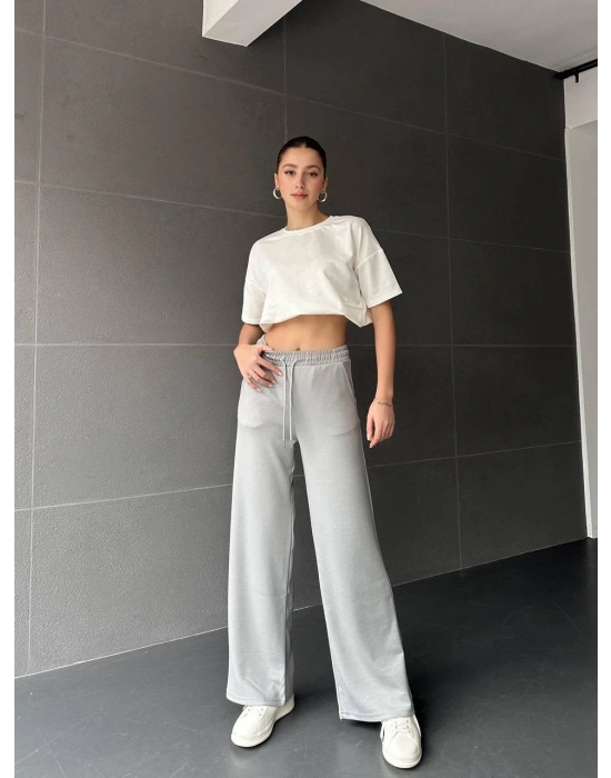 Gri Oys Modal Bol Paça Eşofman