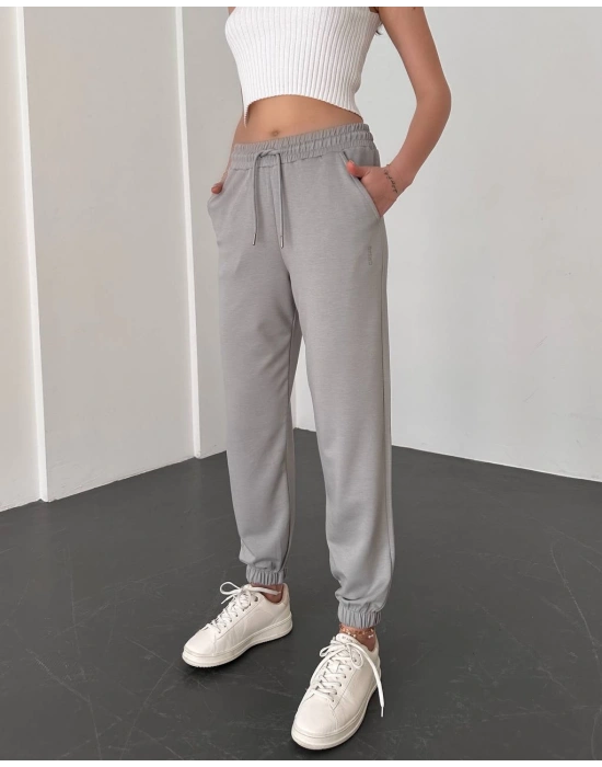 Gri Oys Model Lastikli Modal Kumaş Eşofman