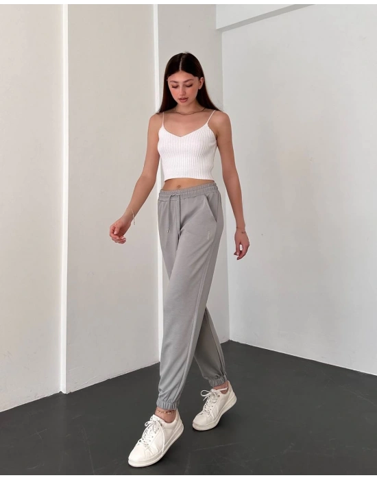 Gri Oys Model Lastikli Modal Kumaş Eşofman