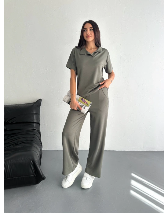 Haki Polo Yaka Modal Takım