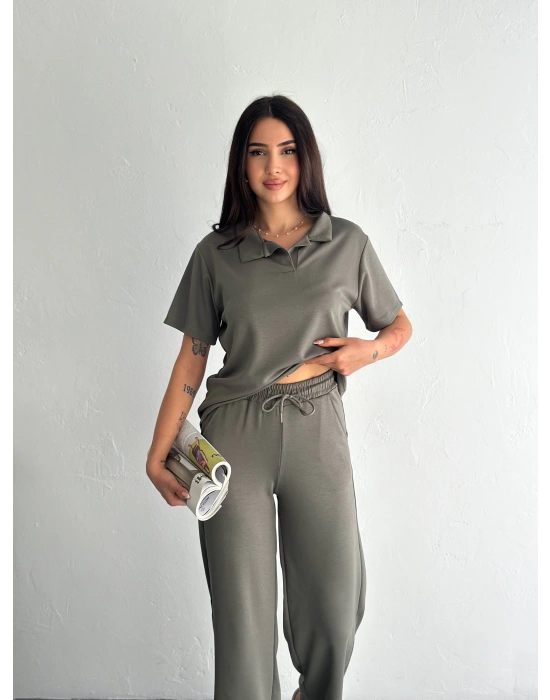 Haki Polo Yaka Modal Takım