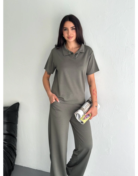 Haki Polo Yaka Modal Takım