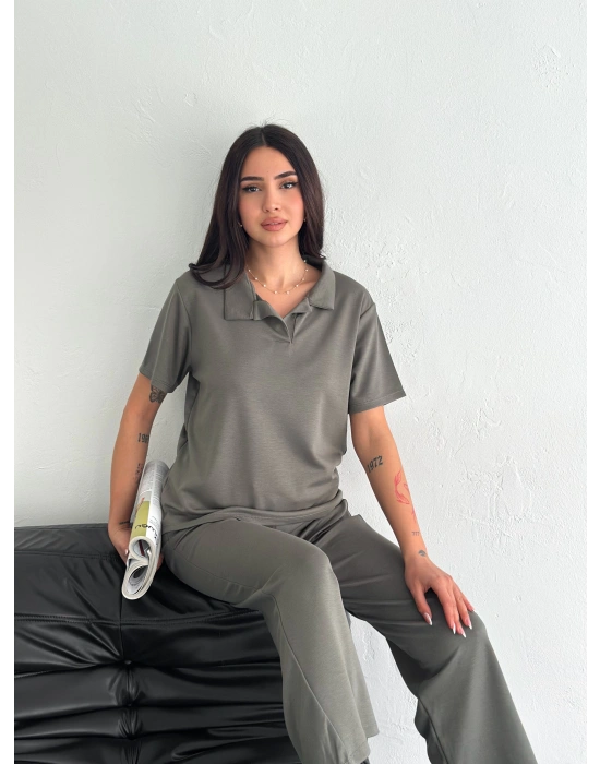 Haki Polo Yaka Modal Takım