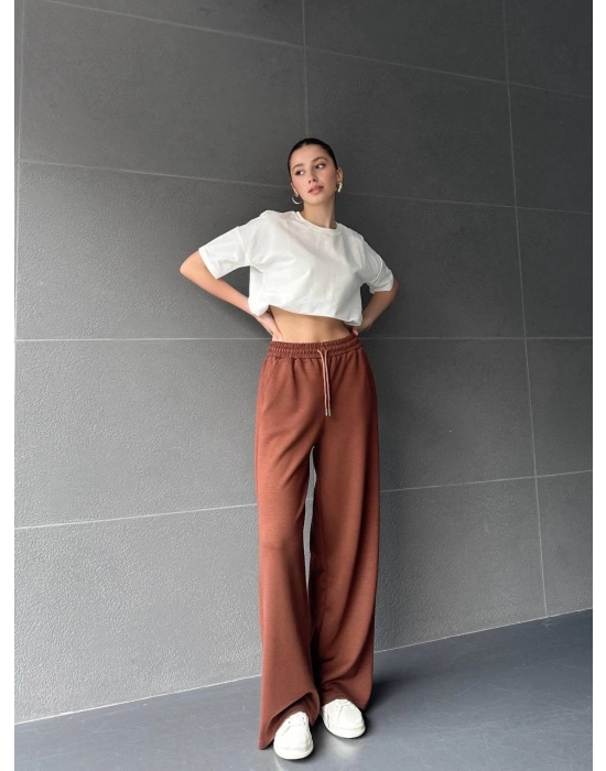 Kahve Oys Modal Bol Paça Eşofman