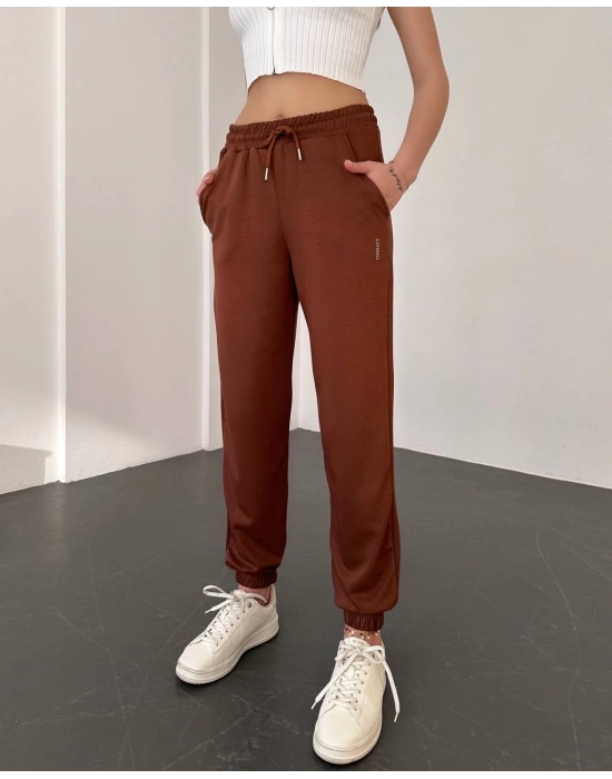 Kahve Oys Model Lastikli Modal Kumaş Eşofman