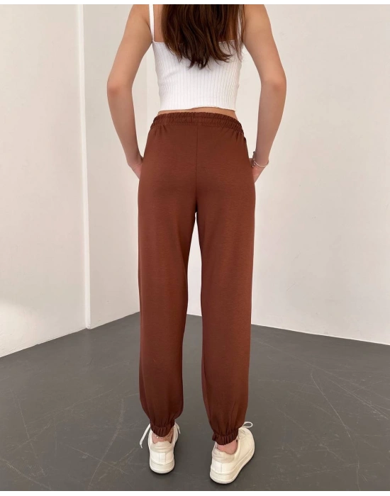 Kahve Oys Model Lastikli Modal Kumaş Eşofman