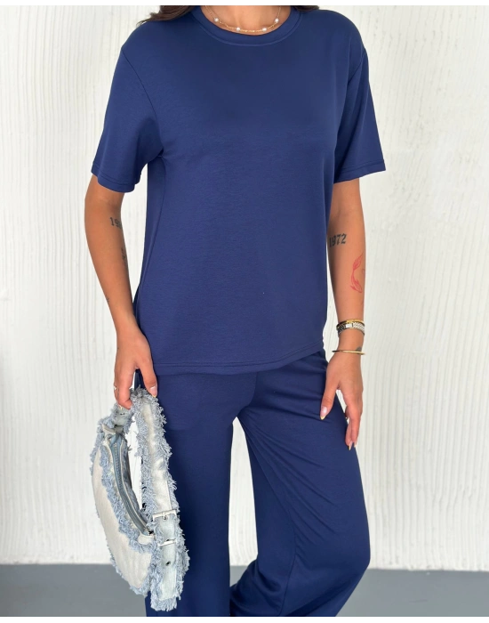 Lacivert Kadın Modal Bisiklet Yaka Alt Üst Takım