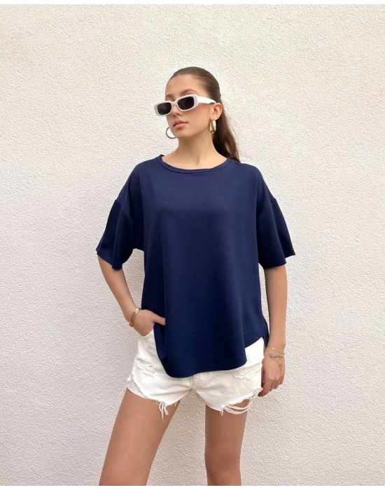 Lacivert Oys Modal Kumaş Tişört