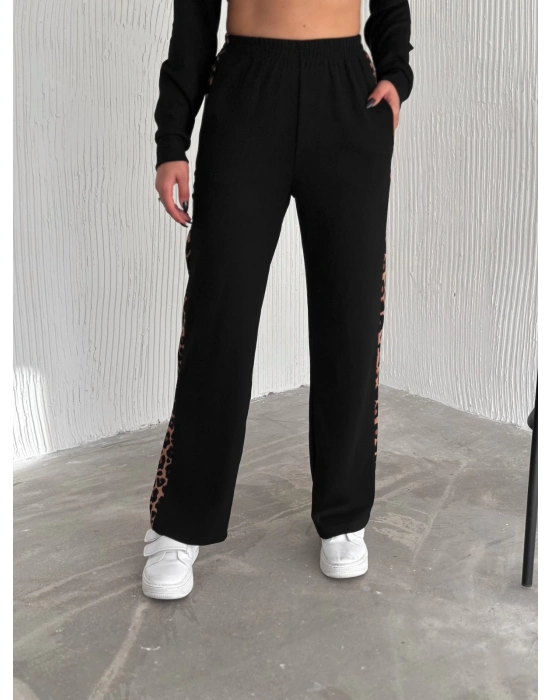 Leopar Desenli Fermuarlı Bayan Takım