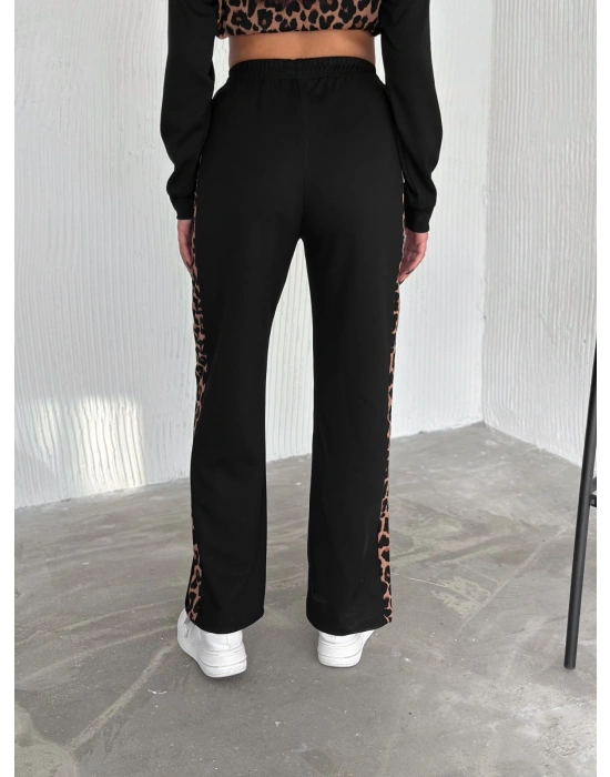 Leopar Desenli Fermuarlı Bayan Takım