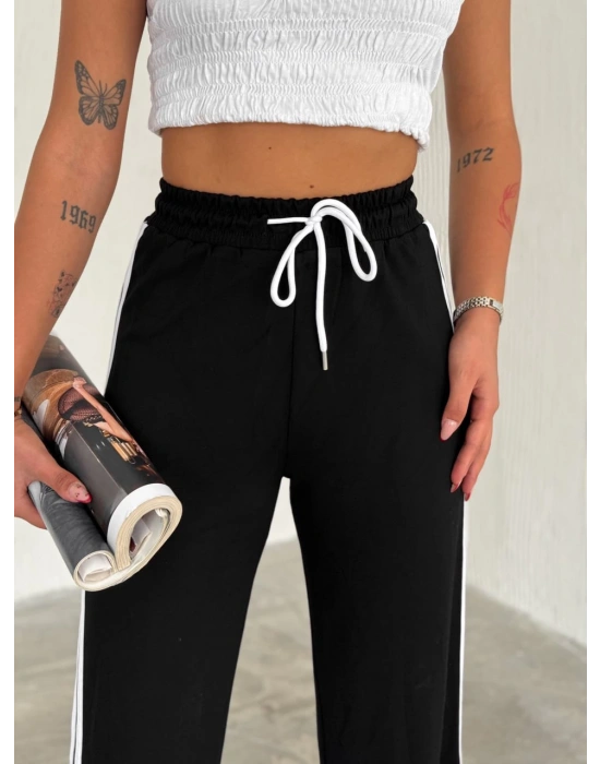 Modal Şeritli Bol Paça Kadın Eşofman