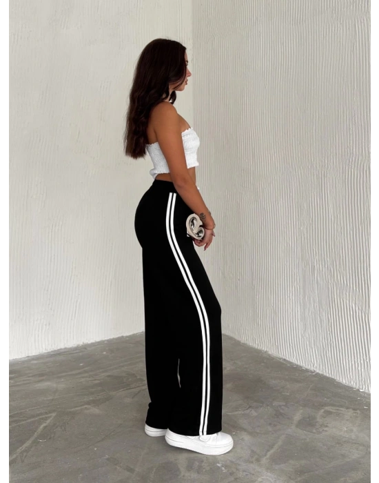 Modal Şeritli Bol Paça Kadın Eşofman