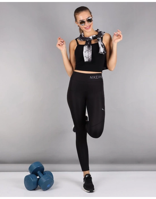 NikePro Tül Detaylı Toparlayıcı Yüksek Bel Tayt